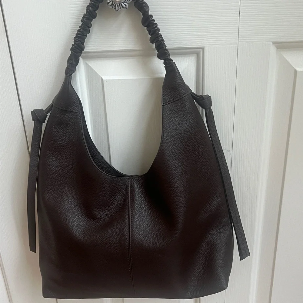 NWT LAGGO Elegant Chocolate Brown Leather Hobo Bag